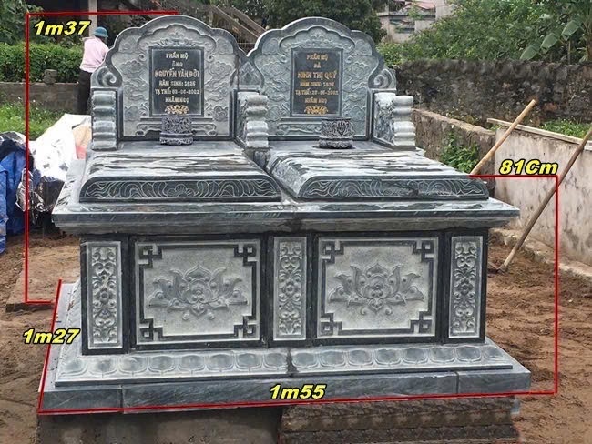 Kích thước mộ đôi không mái