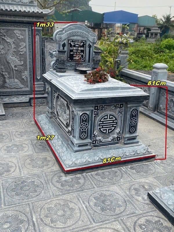 Kích thước mộ đơn có mái