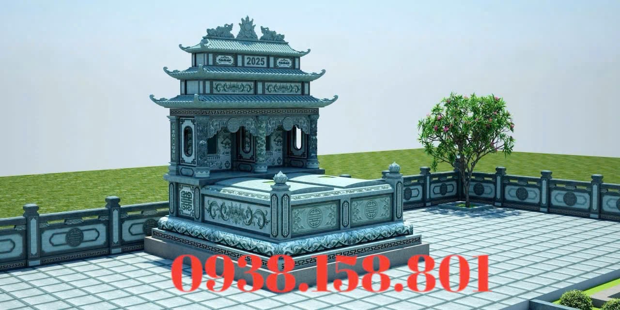 Bảng thiết kế mẫu mộ đá có mái 