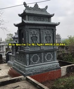 Mẫu mộ đôi cải táng bằng đá xanh bán Đồng Nai