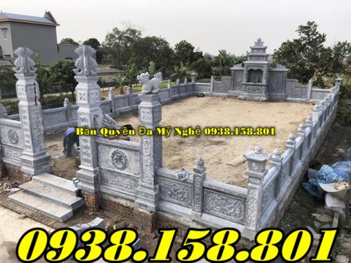 Mẫu lăng mộ cha mẹ bằng đá xanh tại Bình Phước