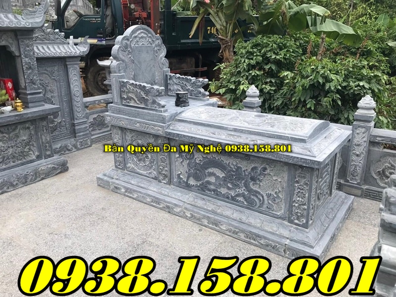 Mẫu mộ đá đơn không mái đẹp bán tại Khánh Hòa