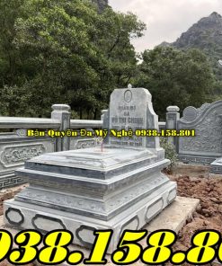 Mẫu mộ đơn đẹp bằng đá nguyên khối - MĐ02