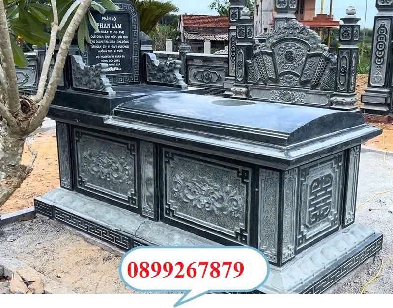 Mộ đá không mái bằng đá xanh đen Thanh Hóa