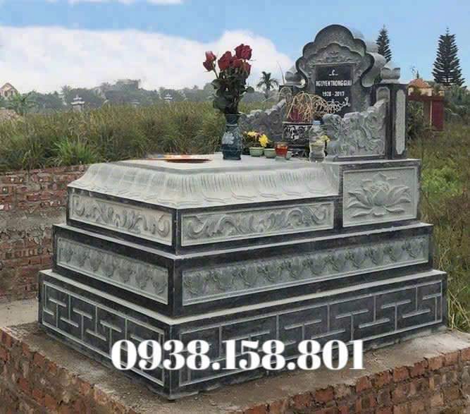 Mộ đá không mái bằng đá xanh đen Thanh Hóa