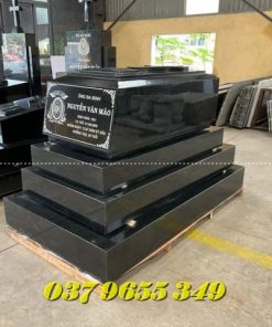 Mộ tam cáp bằng đá granite - đá hoa cương đen