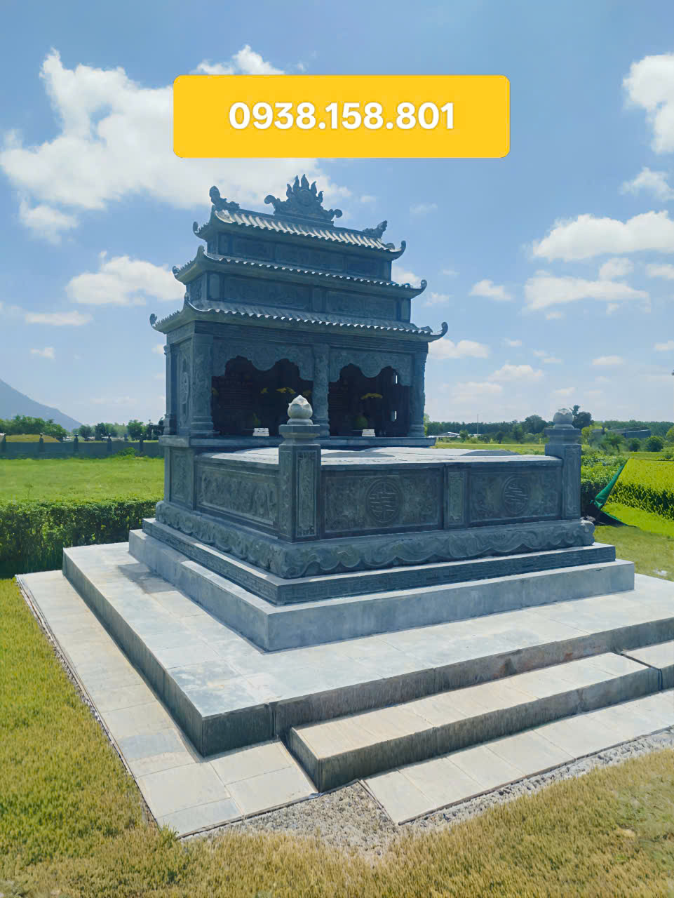 Mộ tam cấp - mộ đôi 3 mái tại Dương Minh Châu