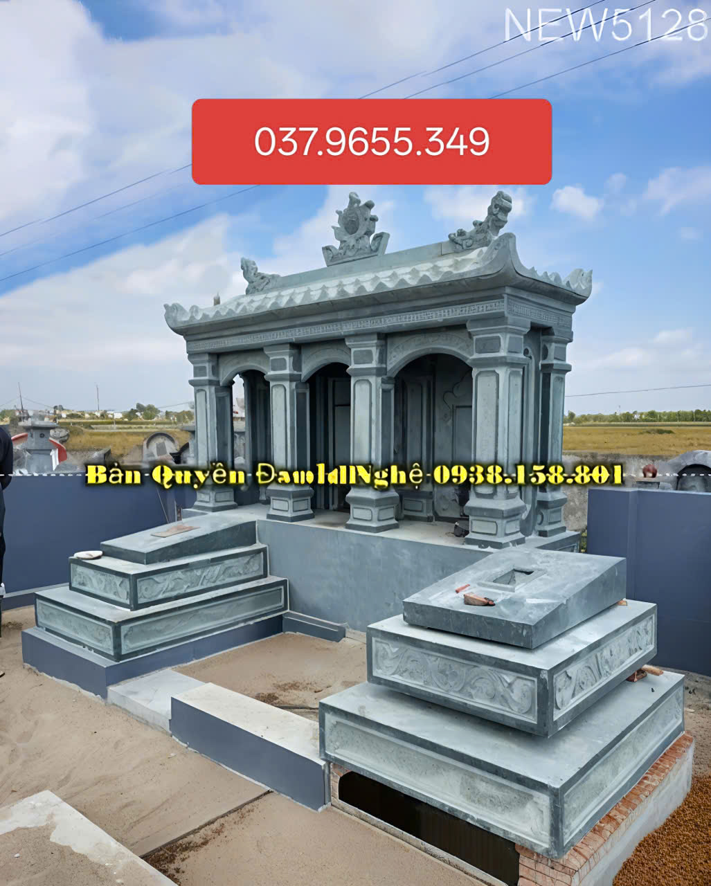 Mẫu mộ tam cấp bằng đá bán tại Hồ Chí Minh