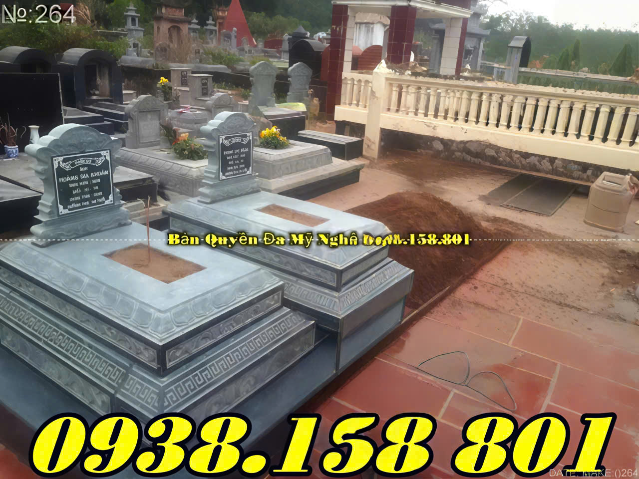 Mẫu mộ tam cấp bằng đá tại Bình Phước 2