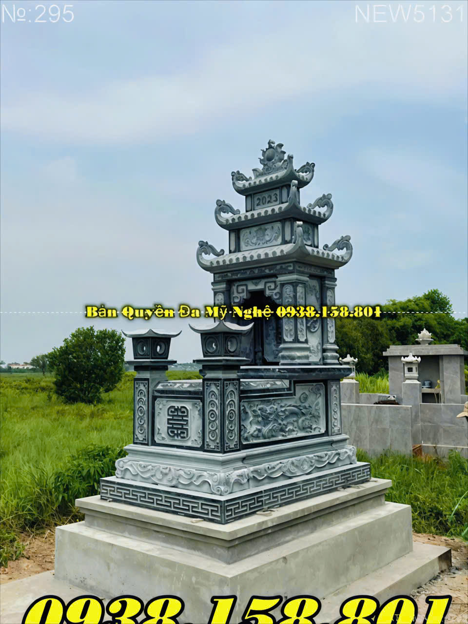 Mẫu mộ tam cấp bằng đá tại Bình Phước 1