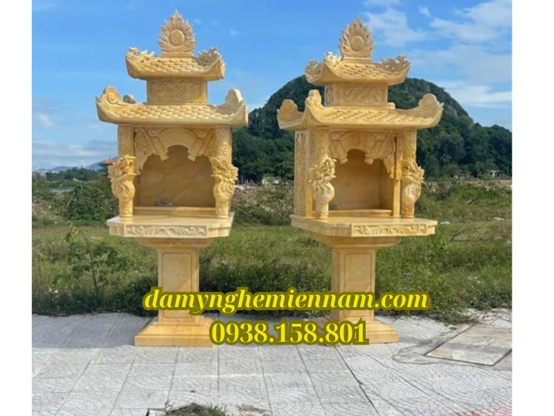 Giá bán mẫu cây hương thờ thần linh- Thổ Công - Thổ Địa - Ông Thiên với kích thước 51cm, 69cm, 81cm bằng đá khối tại Nghệ An