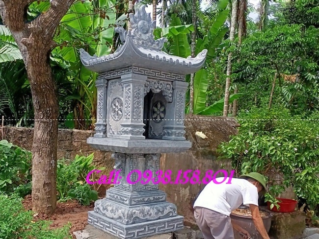 Giá bán mẫu cây hương thờ thần linh- Thổ Công - Thổ Địa - Ông Thiên với kích thước 51cm, 69cm, 81cm bằng đá khối tại Nam Định