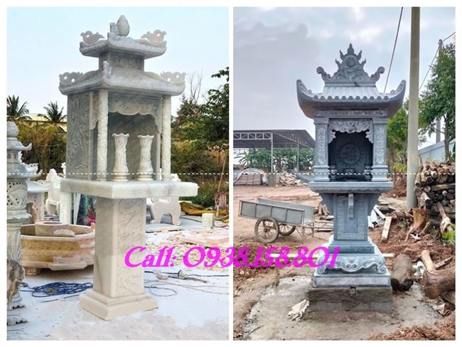 Giá bán mẫu cây hương thờ thần linh- Thổ Công - Thổ Địa - Ông Thiên với kích thước 51cm, 69cm, 81cm bằng đá khối tại Hải Phòng