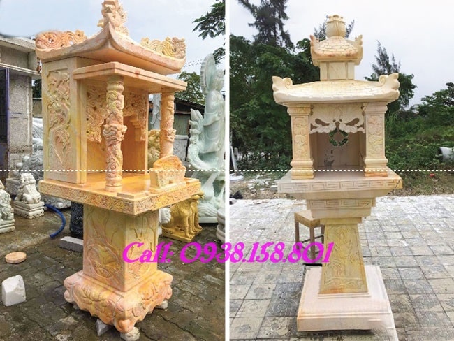 Giá bán mẫu cây hương thờ thần linh- Thổ Công - Thổ Địa - Ông Thiên với kích thước 51cm, 69cm, 81cm bằng đá khối tại Nghệ An