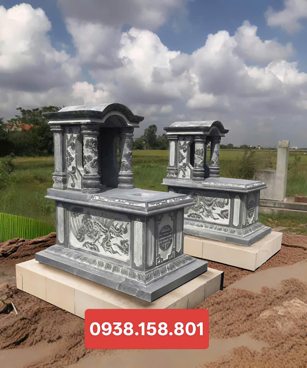 Mộ mái vòm kích thước nhỏ bằng đá xanh đen Thanh Hóa