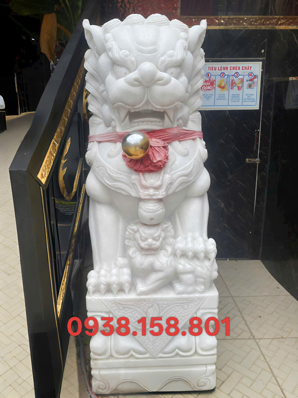 Mẫu tượng kỳ lân đá trắng cẩm thạch Đà Nẵng