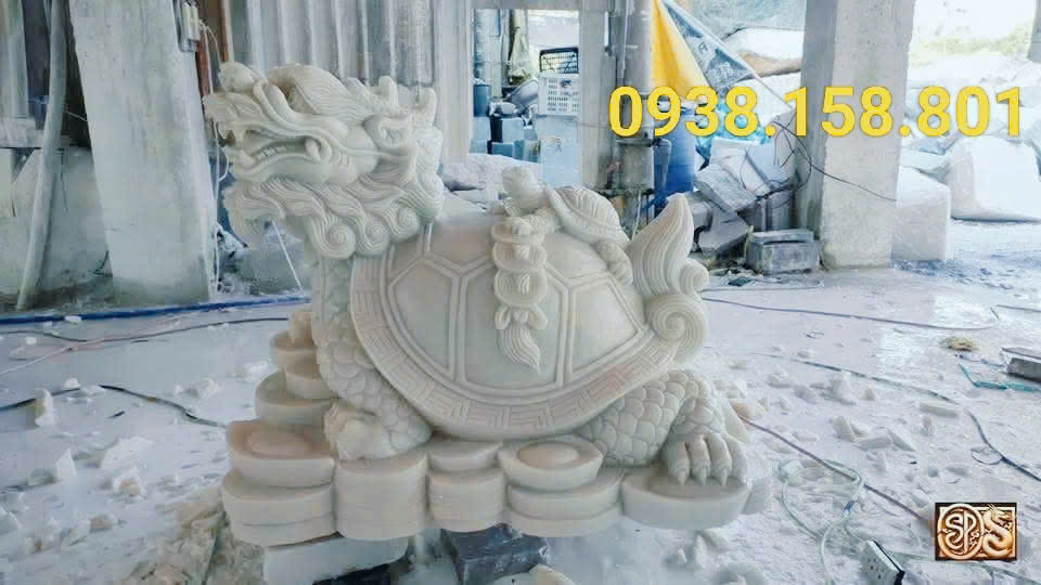 Mẫu tượng quy đá trắng - tượng quy tài lộc